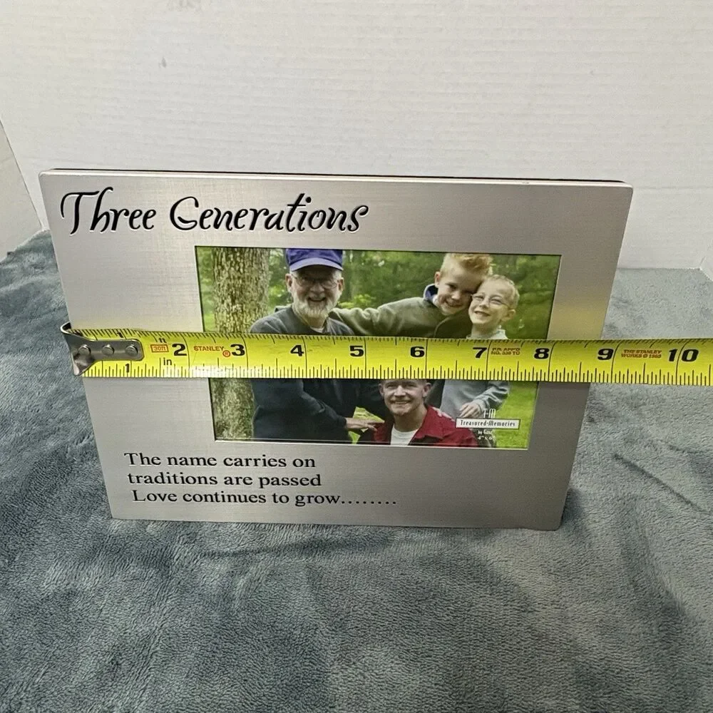 GANZ Aluminum 3 Generation Picture Frame Holds 4x6 Photo, New, Silver Tone